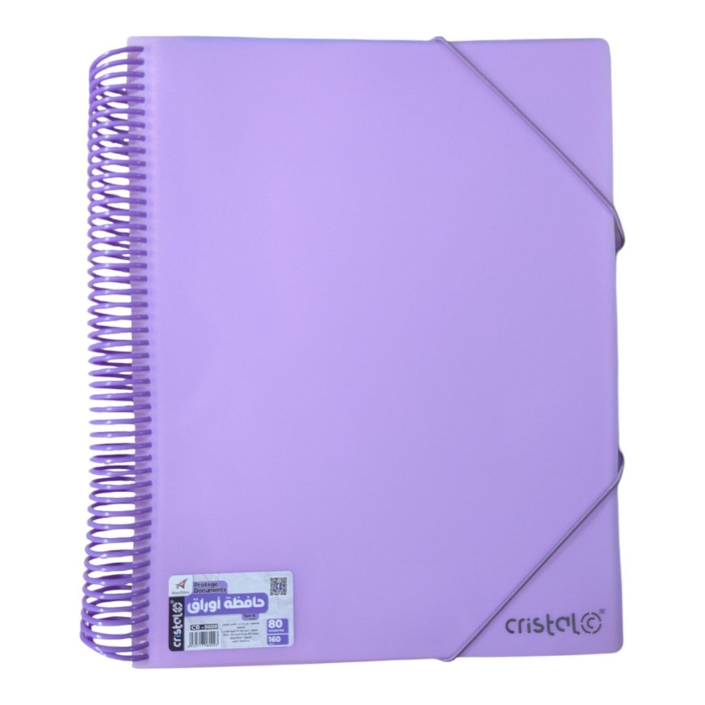 PORTE VUES SPIRAL PASTAL  80P 160V REF CR-608 CRISTAL 