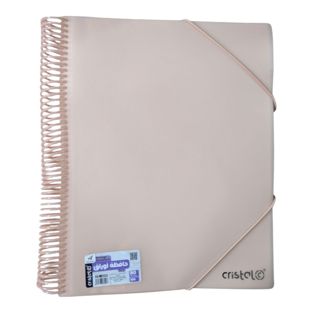 PORTE VUES SPIRAL PASTAL  80P 160V REF CR-608 CRISTAL 