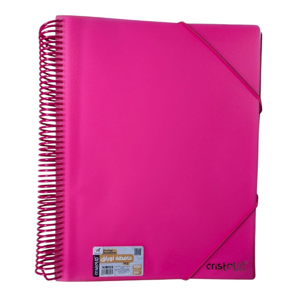 PORTE VUES SPIRAL NEON 100P 200V REF CR-0410 CRISTAL