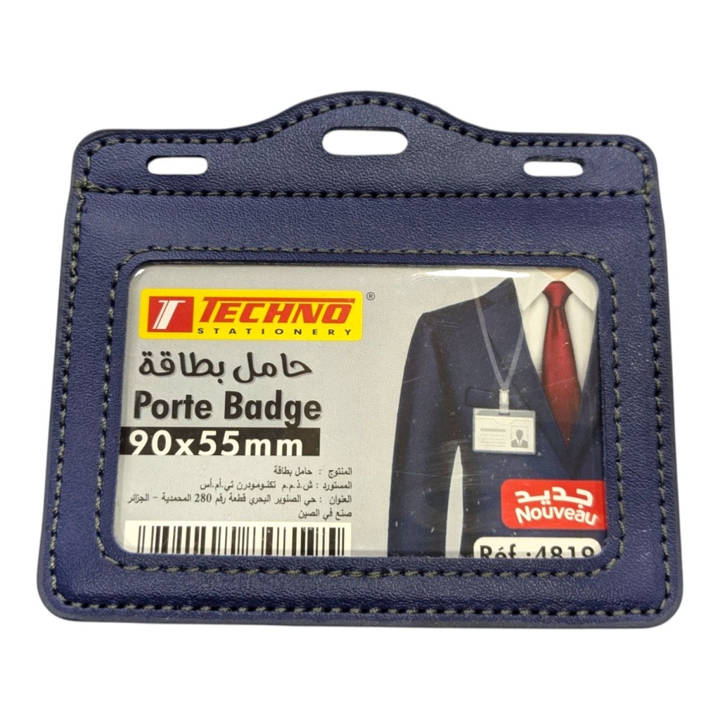 PORTE BADGE HORIZONTAL DOUBLE FACE 90*55MM REF 4819 TECHNO