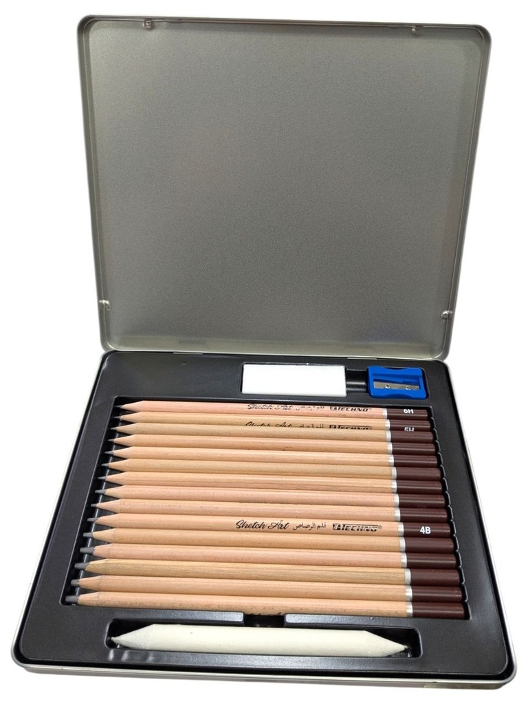 CRAYONS GRAPHITE ART BOITE METAL 18 PCS REF 5303 TECHNO