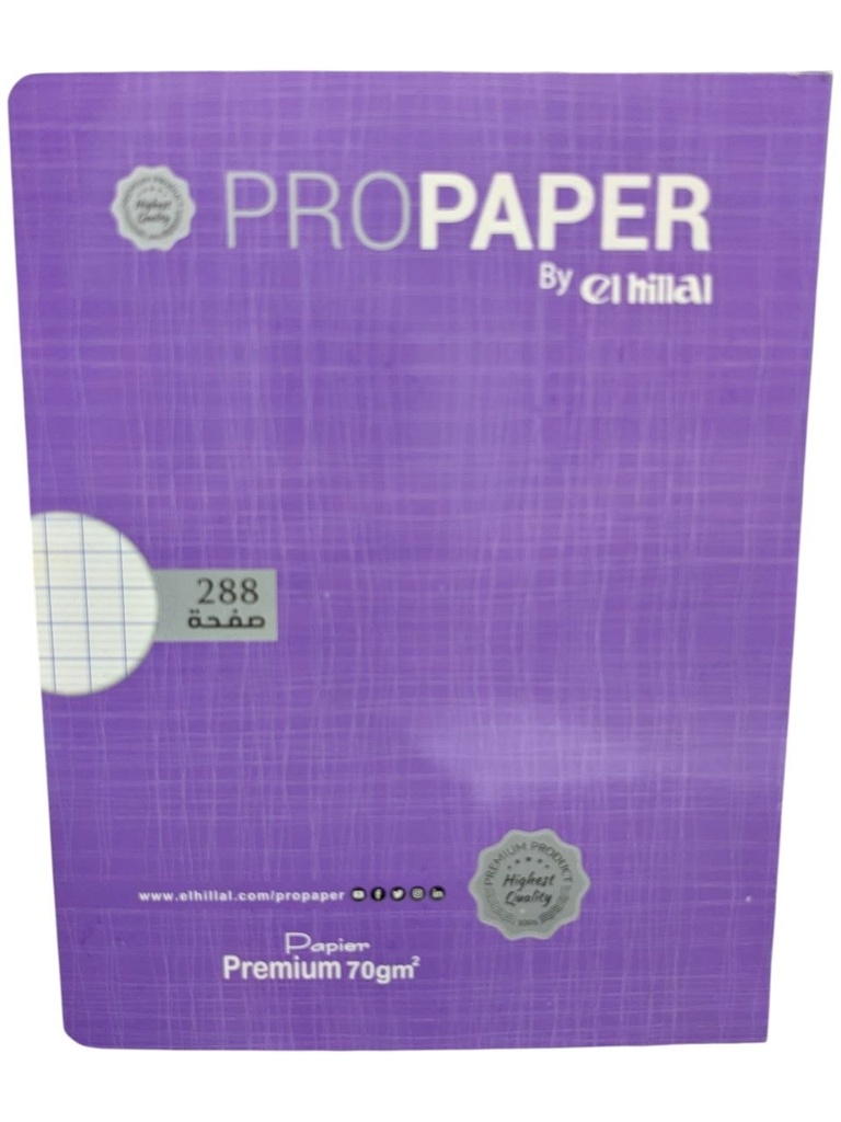 CAHIER COUSU COLLE 288 PAGES PF PROPAPER