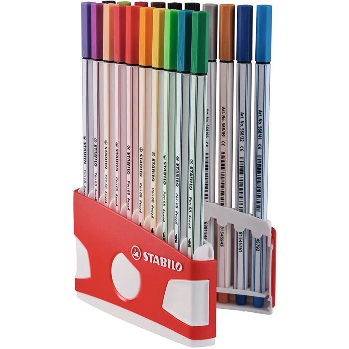 STABILO PEN 68 BRUSH POCHETTE DE 20 CLR