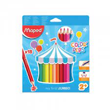 CRAYONS DE COULEURS JUMBO 18 CLR REF 834012  MAPED