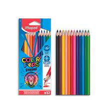 CRAYONS DE COULEURS 12 CLR STRONG REF 862712 MAPED