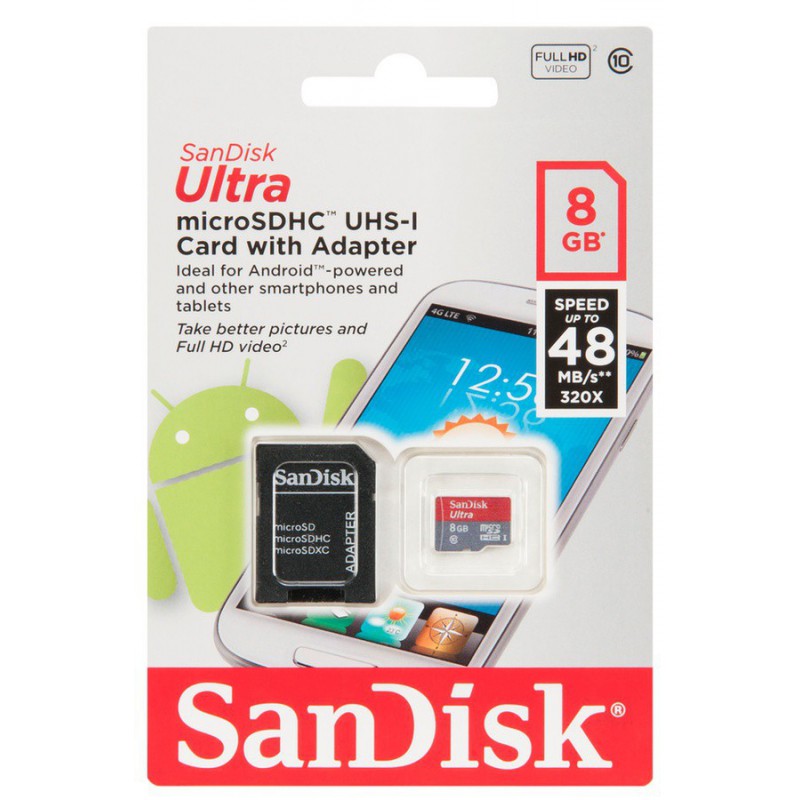 CARTE MEMOIRE MICRO SD 8GB SANDISK