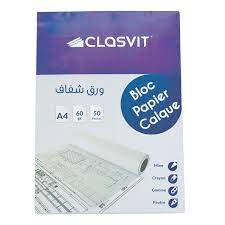 BLOC PAPIER CALQUE 60G 50F REF 11037 CLASVIT