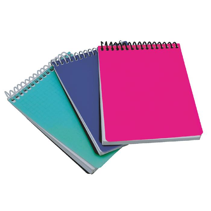 BLOC NOTE A6 SPIRAL  5*5 COUVERTURE PP 96P REF 18016 CLASVIT