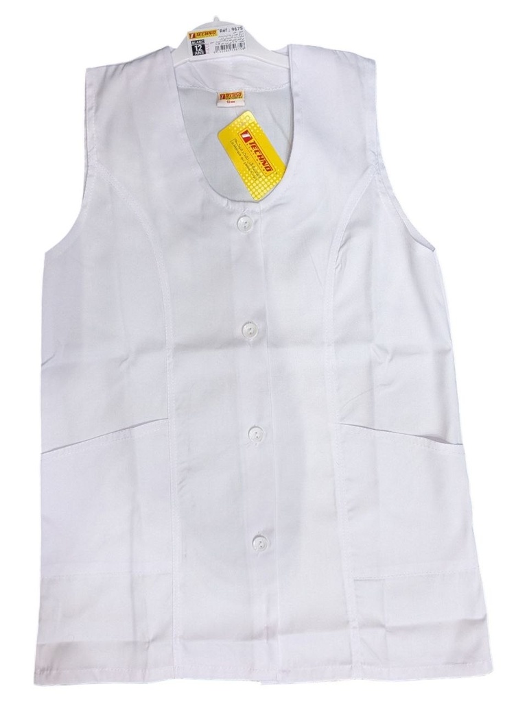 TABLIER SCOLAIRE FILLE 12 ANS BLANC REF 9675 TECHNO
