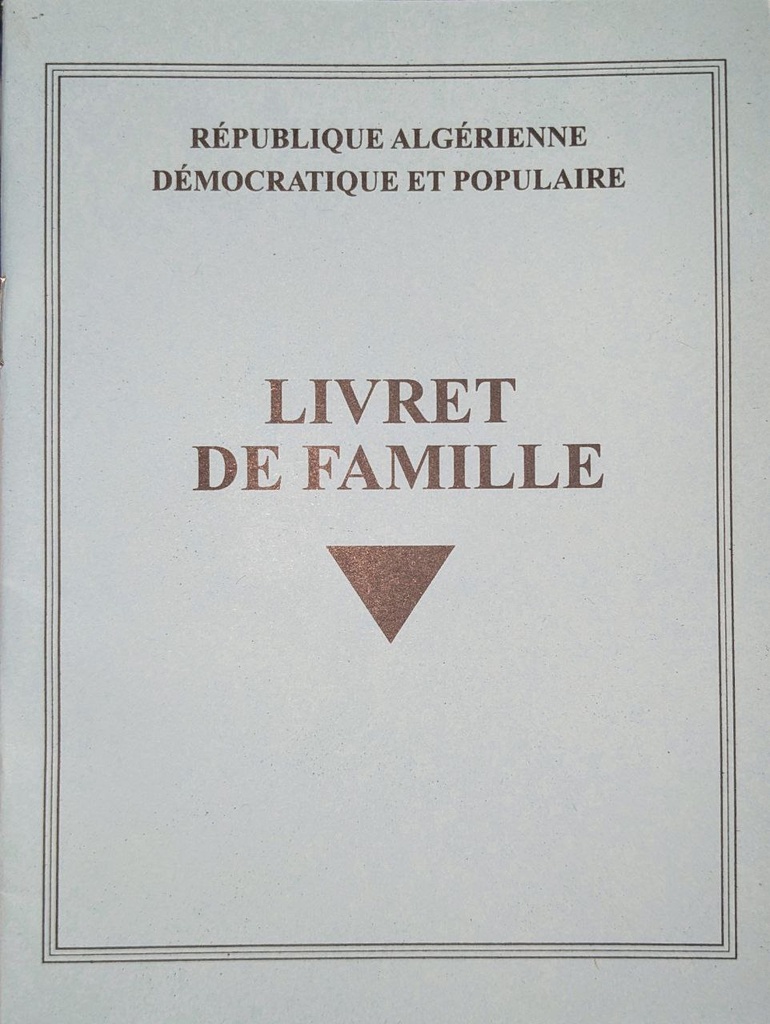 LIVRET DE FAMILLE  FRANÇAIS