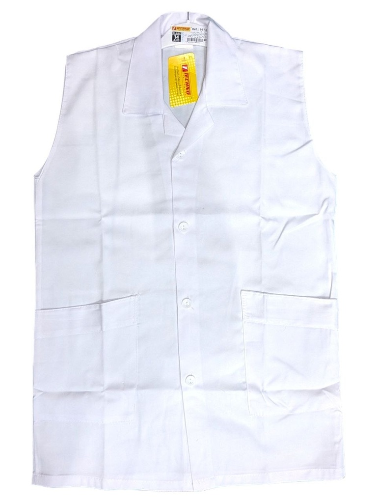 TABLIER SCOLAIRE GARCON 14 ANS BLANC REF 9673 TECHNO