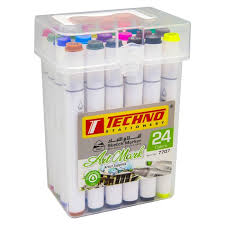 MARQUEUR DOUBLE TETE 24COULEURS REF 7707 TECHNO 