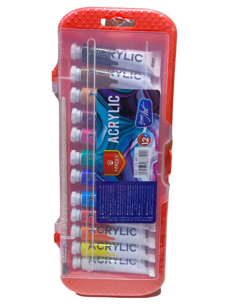 GOUACHE ACRYLIC 12CLR 4815 VERTEX