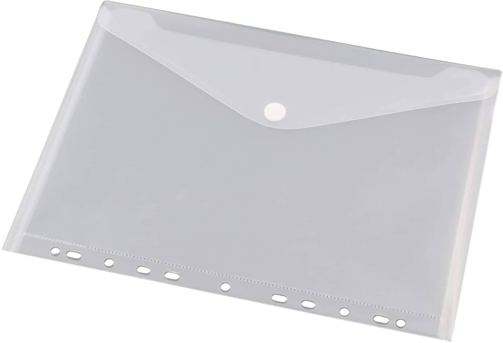 POCHETTE ENVELOPPE A BOTON PERFOREES A4 ABA01  5145 PLUMA