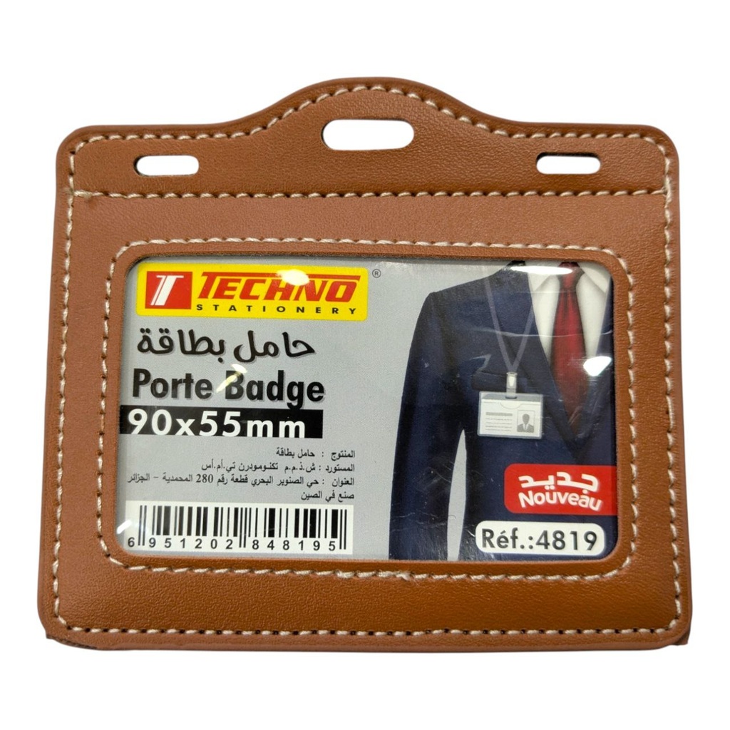 PORTE BADGE HORIZONTAL DOUBLE FACE 90*55MM REF 4819 TECHNO