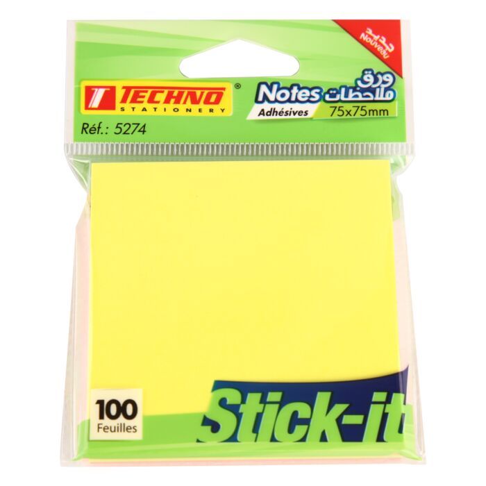 POST IT COULEUR 75*75MM 5274 TECHNO