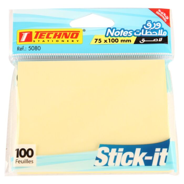 POST IT JAUNE PASTEL 75*100MM REF 5080