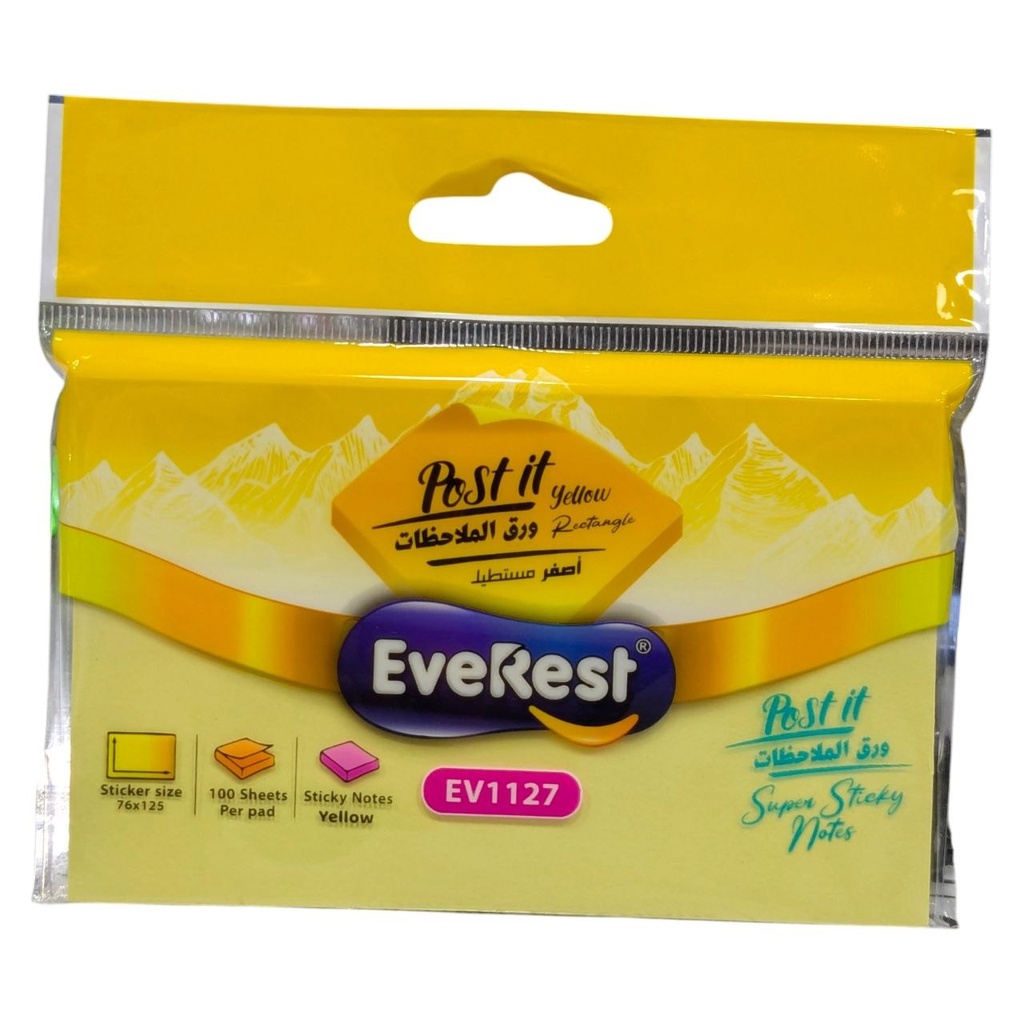 POST IT JAUNE 76*125 EV1127 EVERSET