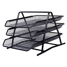 CORBEILLE A COURRIERS METALIQUE 3 ETAGES 9002 PLUMA