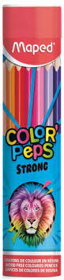 CRAYONS DE COULEURS 12 CLR STRONG TUBE METAL REF 862744MAPED