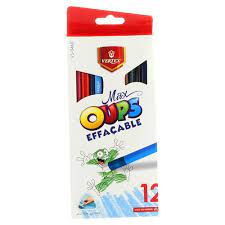 CRAYONS DE COULEURS OUPS EFFACABLE 12 CLR REF 0460 VERTEX