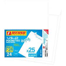 ENVELOPPE F24 BLANCHE PAQ 25 REF 5515
