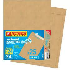 ENVELOPPE F24 KRAFT 260*330MM PAQ 25 REF 5517