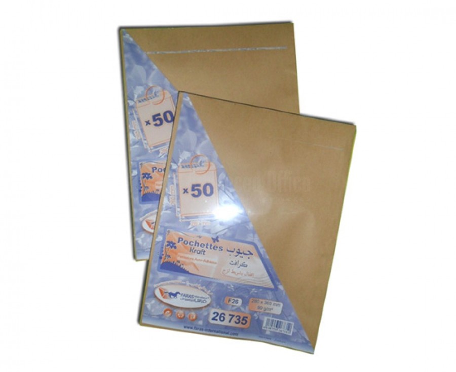 ENVELOPPE F26 KRAFT PAQ 50 REF 26735