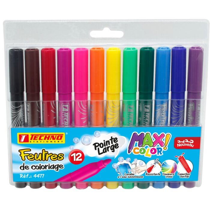FEUTRES DE COLORIAGE 12 CLR JUMBO REF 4477 TECHNO