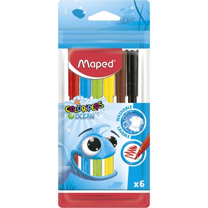 FEUTRES DE COLORIAGE 6 CLR OCEAN REF 845723 MAPED