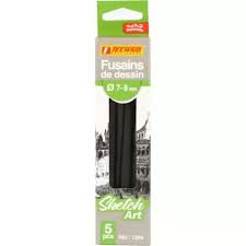 FUSAINS DE DESSIN 7-8MM 5PCS REF 1286 TECHNO