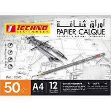 PAPIER CALQUE A4 12F 50G REF 9070 TECHNO