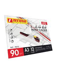 PAPIER CALQUE A4 12F 90G REF 9216 TECHNO