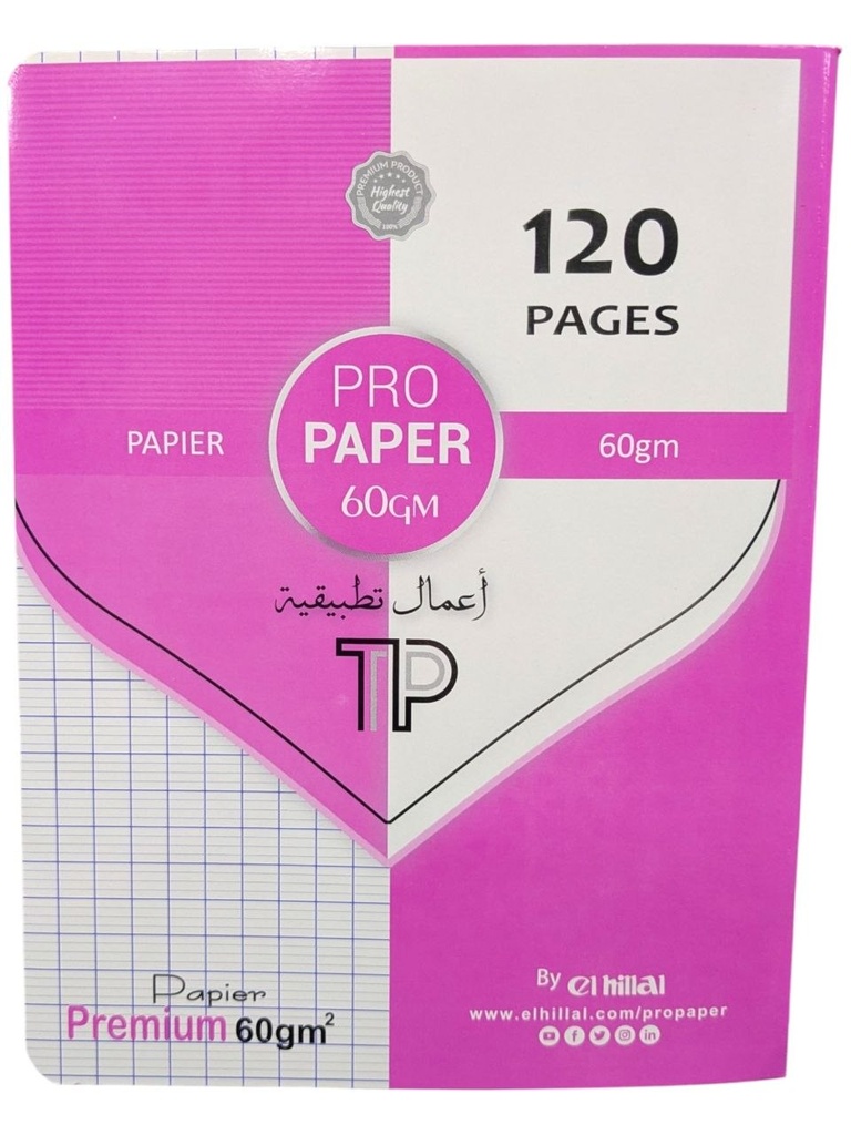 CAHIER TP 120 PAGES PIQUE PF PROPAPER