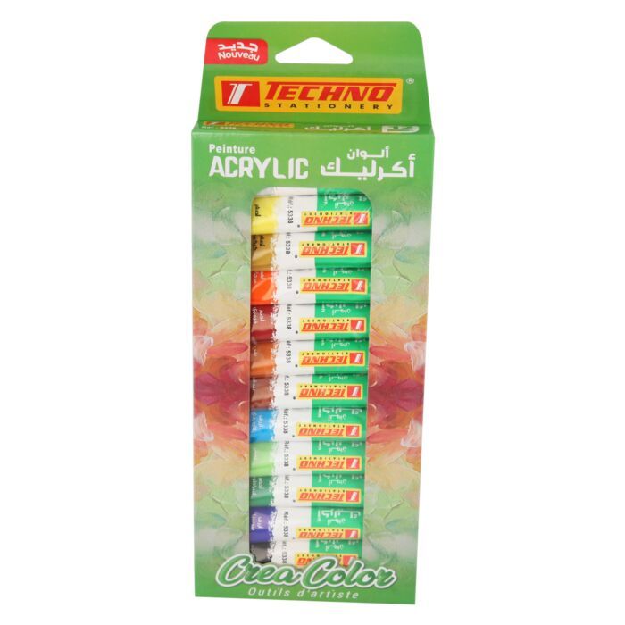 PEINTURE ACRYLIC 12 PCS REF 5338 TECHNO