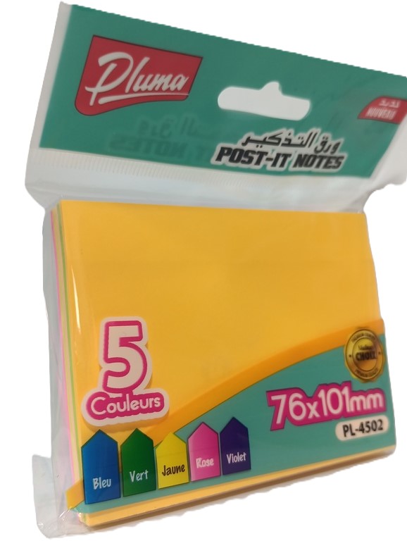 POST IT 76X101 MULTI CLR 4502 PLUMA