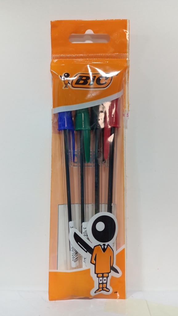 STYLO BIC POCHETTE DE 4 REF 9330204