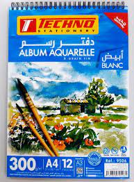 ALBUM AQUARELLE 12F 300G A4 9506 TECHNO