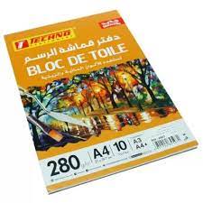 BLOC DE TOILE A4 280G 10T 4507 TECHNO