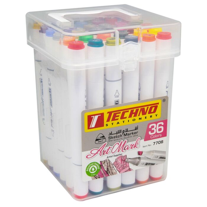 MARQUEUR DOUBLE TETE 36 COULEUR REF 7708 TECHNO 