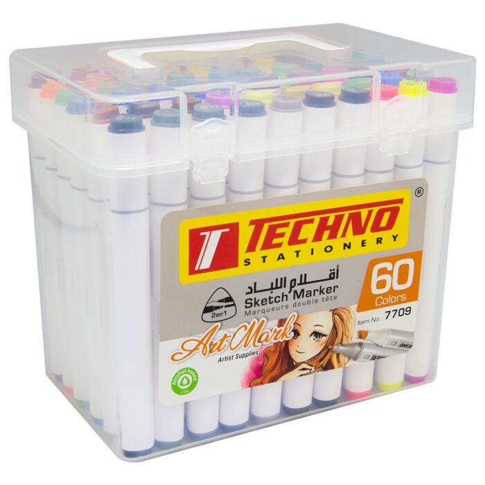 MARQUEUR DOUBLE TETE ART MARKER 60 PCS TECHNO 7709