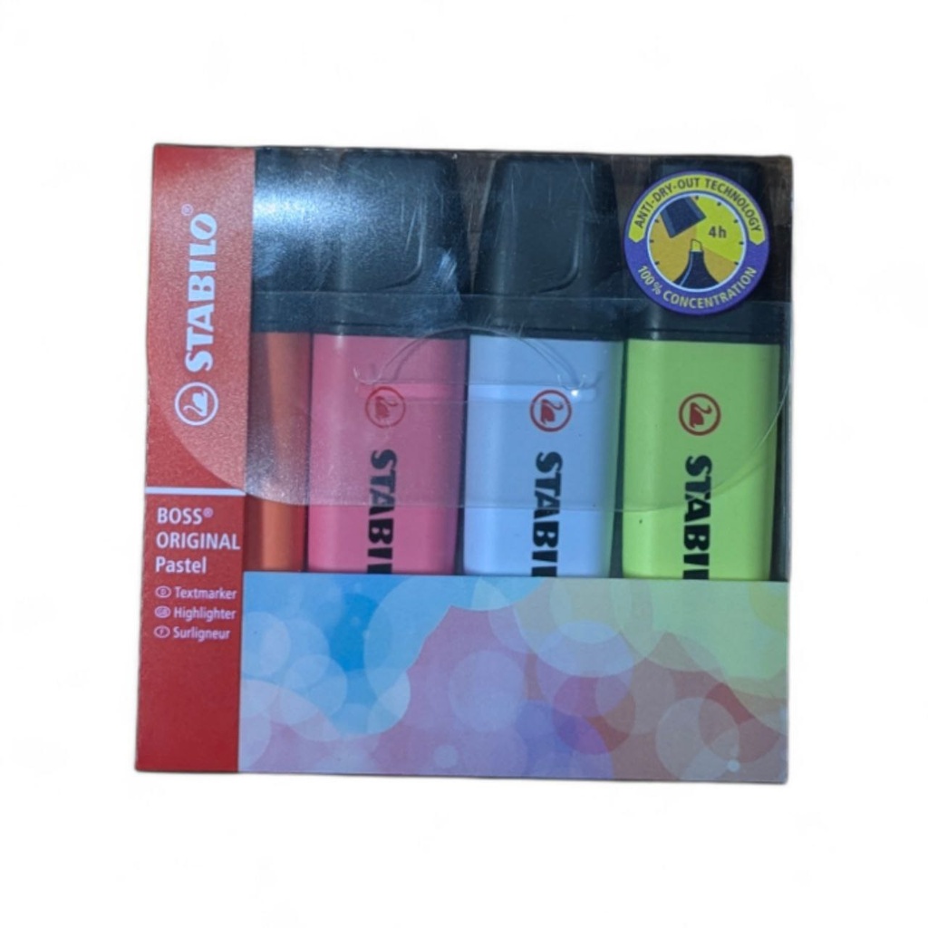 SURLIGNEUR POCHETTE DE 4 PASTEL REF 70/4-3 STABILO