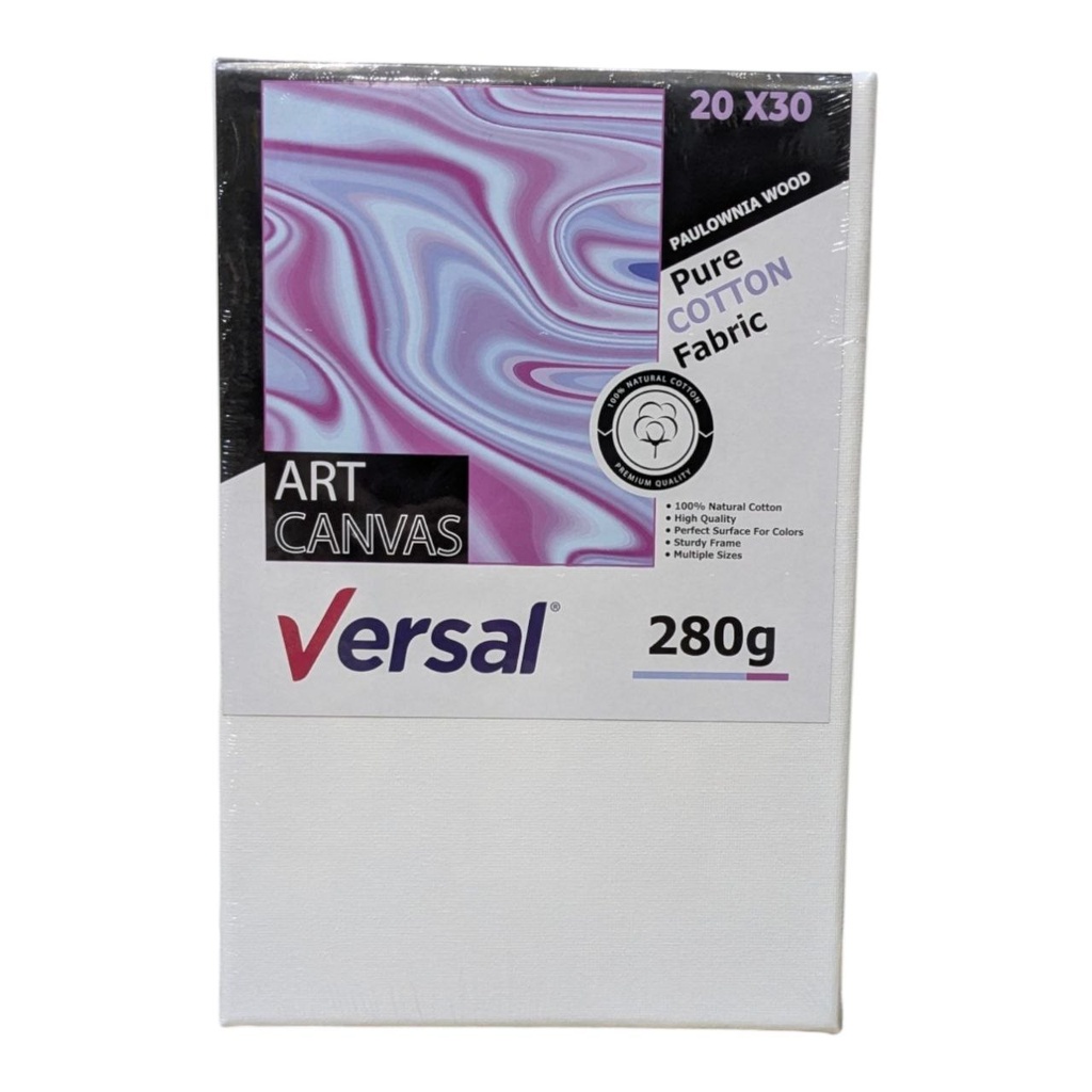TOILE NOIR SUR CHASSIS 20*30 CM 280 GR EN COTON VERSAL
