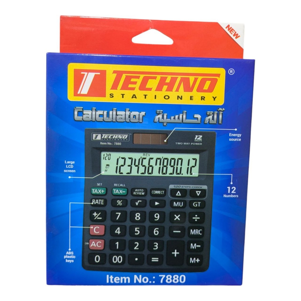 CALCULATRICE DE BUREAU 12CHIF REF 7880 TECHNO 