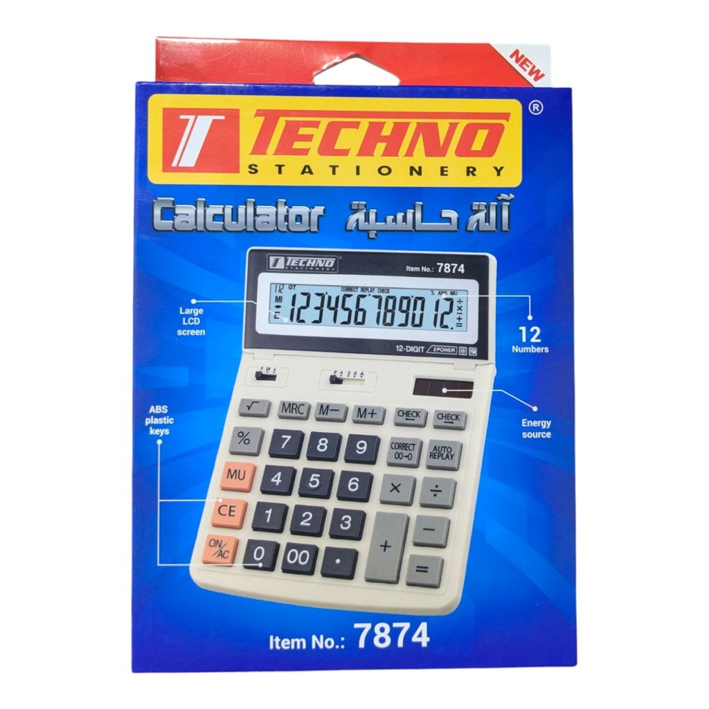 CALCULATRICE DE BUREAU 12CHIF REF 7874 TECHNO 