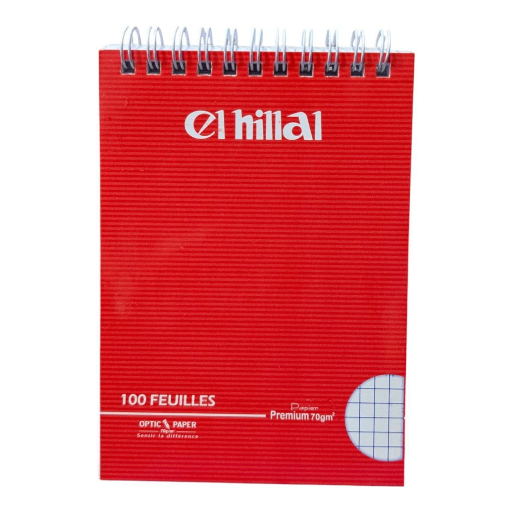 BLOC NOTE A6 SPIRAL 100F HILLAL 