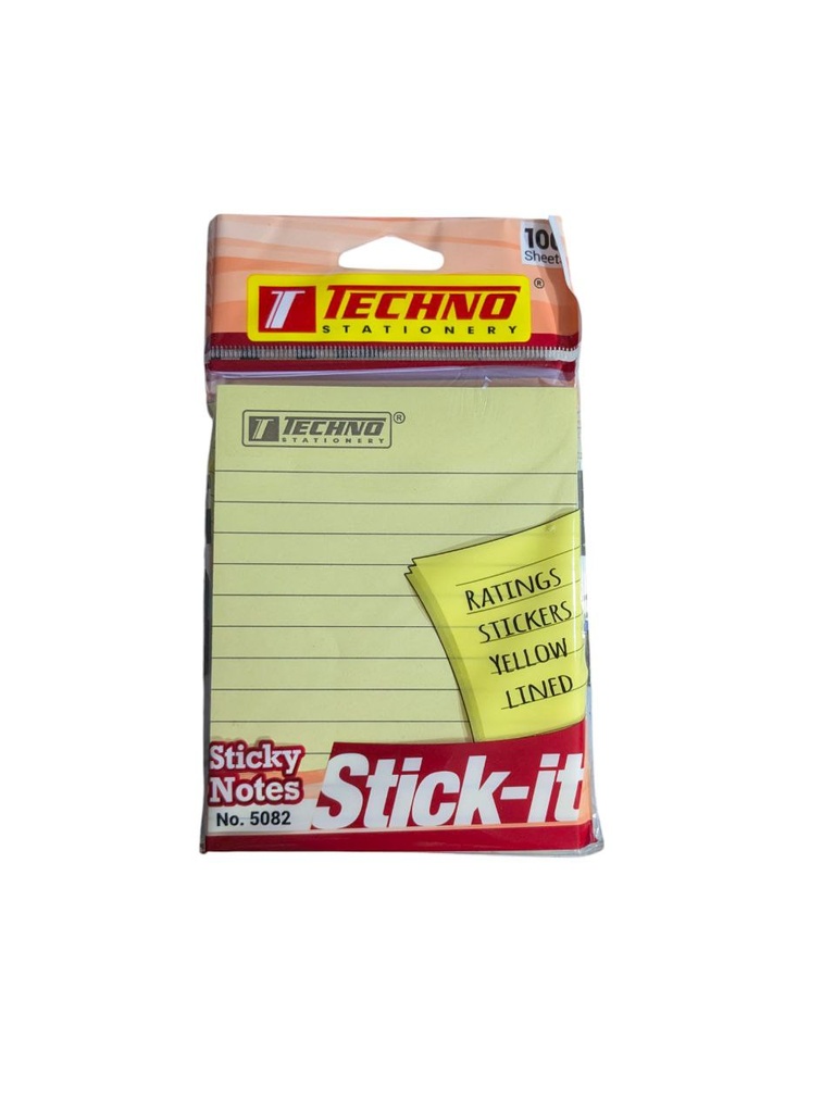 POST IT 100*125MM JAUNE REF 5082 TECHNO 