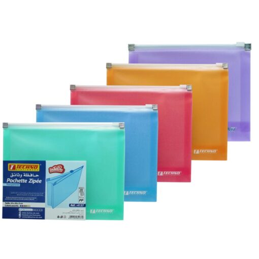 POCHETTE ZIP MULTICOULEURS  33x27cm “TECHNO” REF: 4687