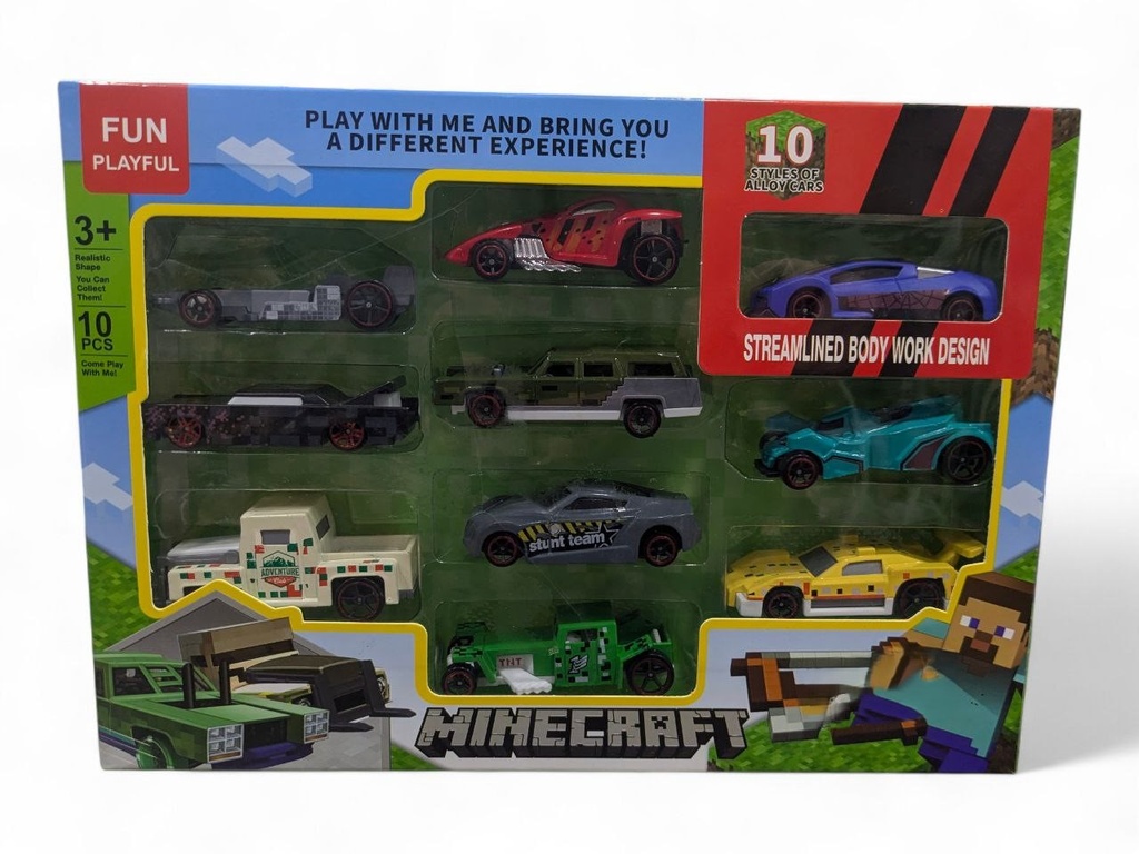 COLLECTION VOITURE MINECRAFT 10 PCS 