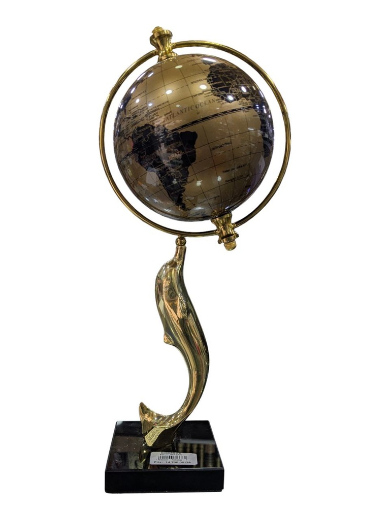 GLOBE DECORATIF DORE AVEC SUPPORT DAUPHIN 1205-8/126